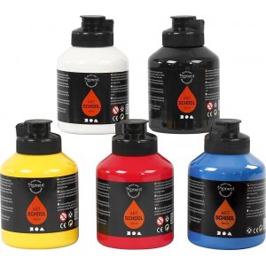 Pigment Art School - Primärfarben - seidenmatt - 5 x 500 ml Pigment Art School - Primärfarben - seidenmatt - 5 x 500 ml