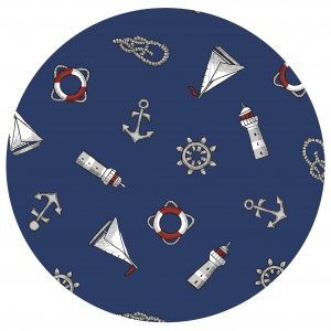 Plane PVC Rund Maritim - Blau Plane PVC Rund Maritim - Blau