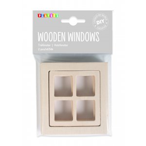 Holzfenster - Miniatur - 2 Stk