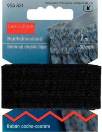 Gummiband mit Naht 30mm schwarz 1 m Gummiband mit Naht 30mm schwarz 1 m