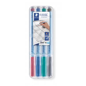 Markierstift, löschbar, Lumocolor, 1 mm, 4 Farben Markierstift, löschbar, Lumocolor, 1 mm, 4 Farben