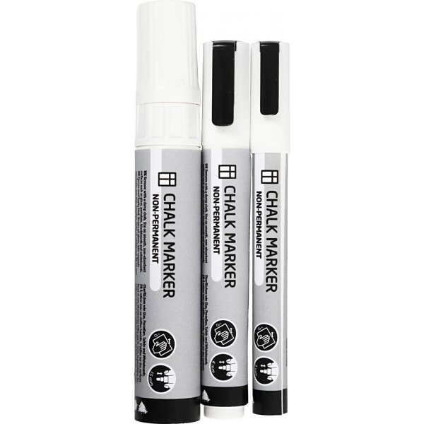 Kreidemarker - wei - 3 Stk