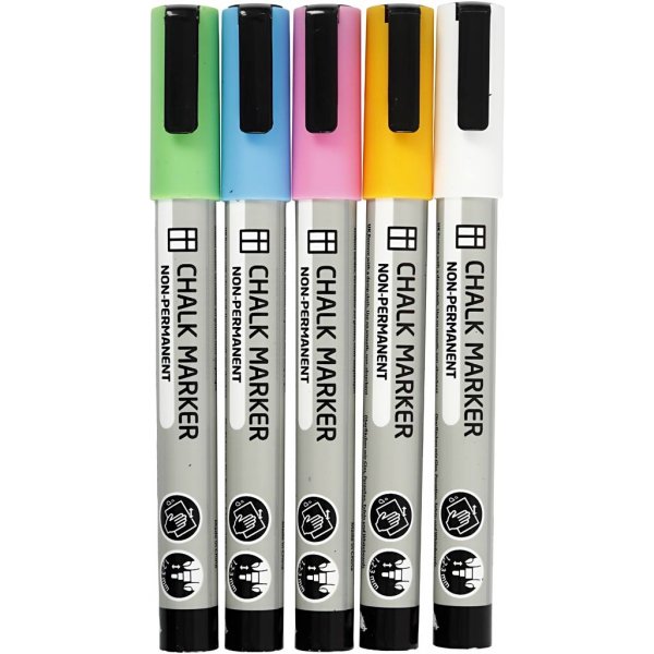 Kreidemarker - krftige Farben - 5 Stk