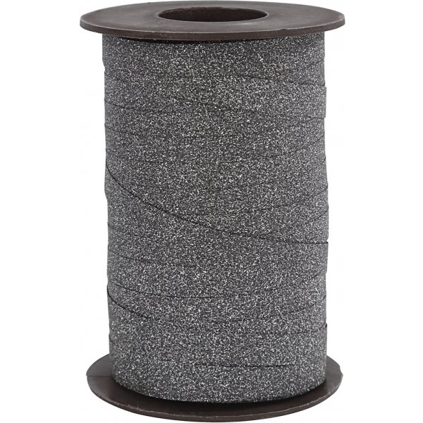 Geschenkkordel - Schwarz - Glitzer - 100 m