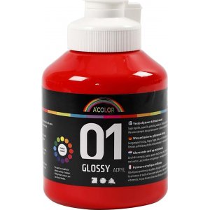 Schulfarbe - Acryl - rot - glänzend - 500 ml Schulfarbe - Acryl - rot - glänzend - 500 ml
