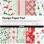 Designpapier - rot/grn - 50 Blatt