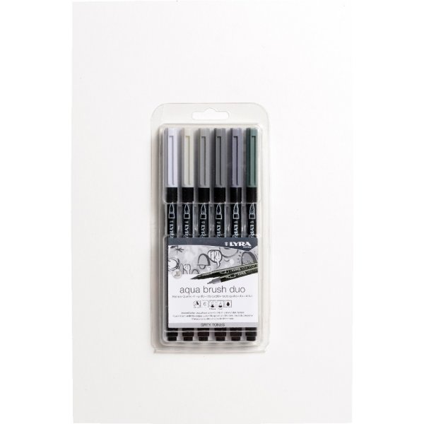 Aquarellstifte Aqua Brush Duo 6er-Pack - Grautne