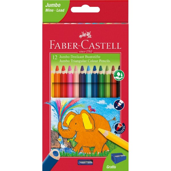 Buntstifte Jumbo Triangle - 12 Farben