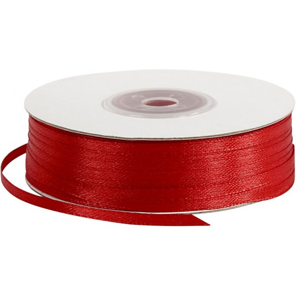 Satinband - Rot - B3 mm - 100 m
