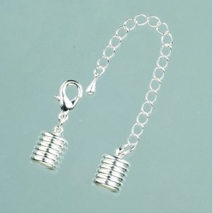 Endteil ø 8 mm - 10er-Pack - silberfarbene Nut / mit Kette Endteil ø 8 mm - 10er-Pack - silberfarbene Nut / mit Kette