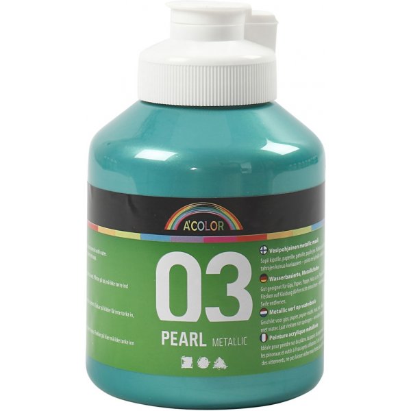 Schulfarbe Acryl - Metallic - Grn - Metallic - 500 ml