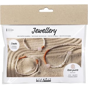 Mini-DIY-Kit Schmuck, Halsketten und Armbänder aus Rosenquarz Mini-DIY-Kit Schmuck, Halsketten und Armbänder aus Rosenquarz