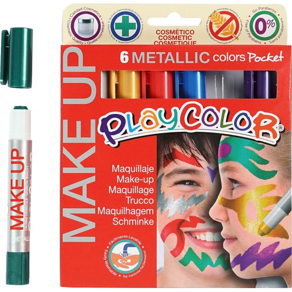 Playcolor Make-up - gemischte Farben - Metallic - 6 x 5 g
