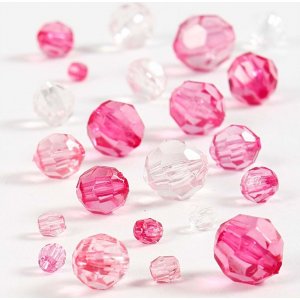 Harmony facettierte Kunststoffperlen - gemischt - rosa - 45 g Harmony facettierte Kunststoffperlen - gemischt - rosa - 45 g