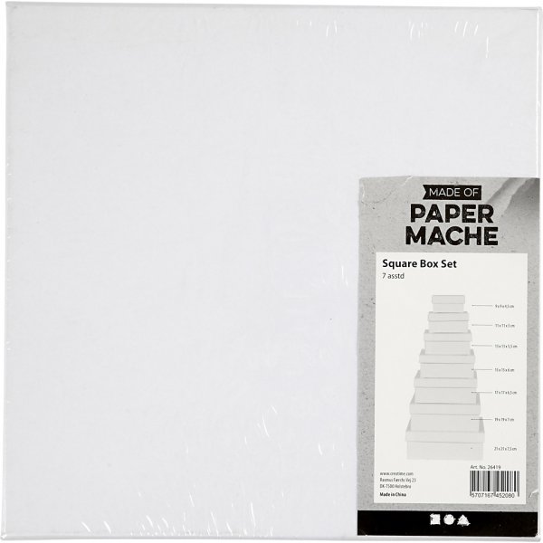 Quadratische Boxen - wei - 7 Stk