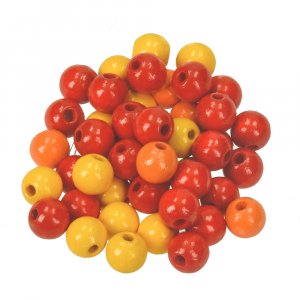 Runde Holzperlen in gemischten Farben - 8 mm, 25 g Runde Holzperlen in gemischten Farben - 8 mm, 25 g