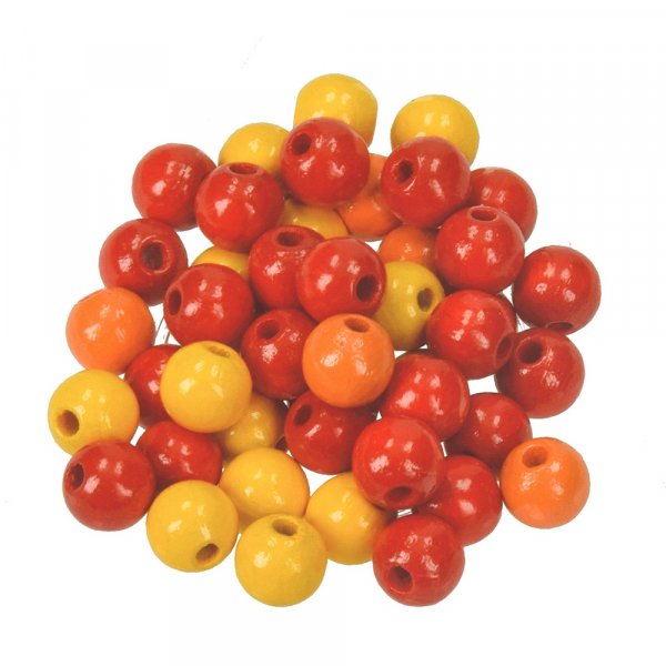 Runde Holzperlen in gemischten Farben - 8 mm, 25 g