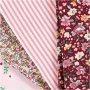 Patchworkstoff - rosa - 4 Stk