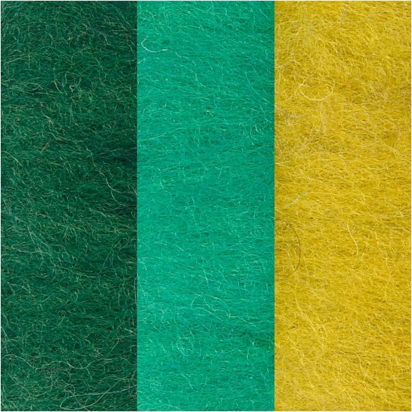 Kardierte Wolle - Grn/Trkis-Harmonie - 3 x 10 g