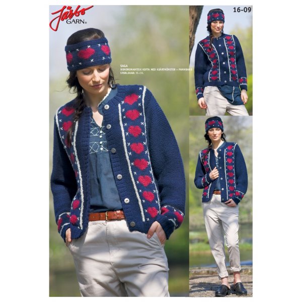 Strickanleitung - Bauernhof-Romantik-Cardigan mit Herzmuster + Stirnband