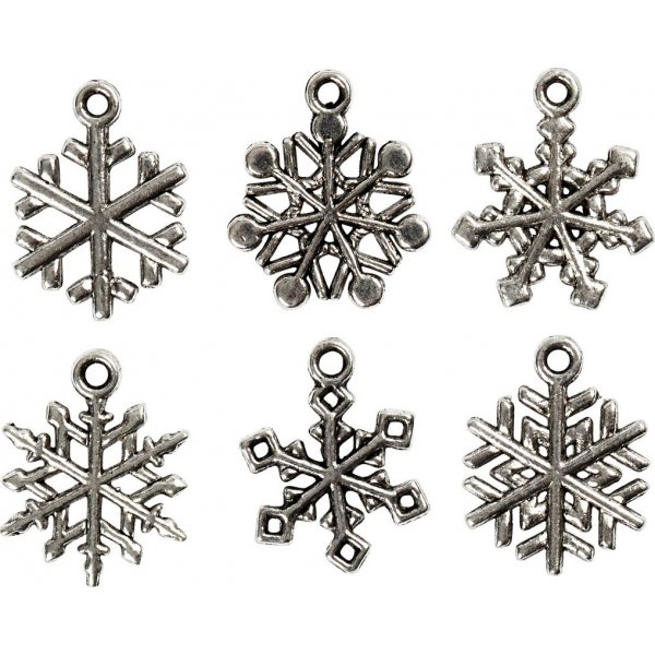 Charms - Schneeflocken - Antiksilber - 18 Stk