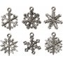 Charms - Schneeflocken - Antiksilber - 18 Stk