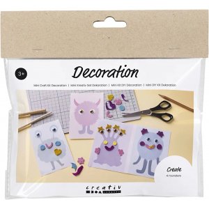 Mini DIY Kit Dekoration, Pastellfarben, Monster Collage Mini DIY Kit Dekoration, Pastellfarben, Monster Collage