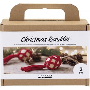 DIY Kit Christbaumkugeln - Weihnachten rot - Makramee DIY Kit Christbaumkugeln - Weihnachten rot - Makramee
