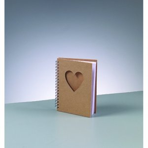Schreibblock A 6 / 15,5 x 11 cm - braun 60 Blatt Herz Schreibblock A 6 / 15,5 x 11 cm - braun 60 Blatt Herz