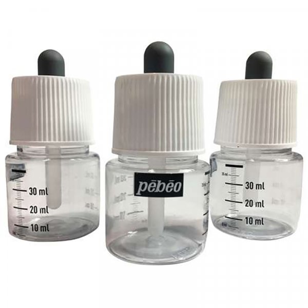 Plastikflasche - Pebeo - Set mit 3 x 45 ml leeren Plastikflaschen