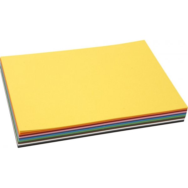 Kreativkarton - gemischte Farben - A4 - 12x10 Stk