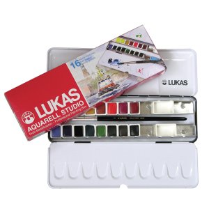 Aquarellkasten Lukas Studio Metall - 16 1/2 Näpfchen inkl. Pinsel Aquarellkasten Lukas Studio Metall - 16 1/2 Näpfchen inkl. Pinsel