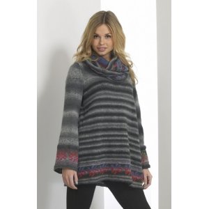 Strickmuster - Tunika und Halswärmer mit Musterbordüre Strickmuster - Tunika und Halswärmer mit Musterbordüre