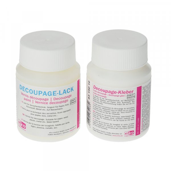 Decoupage-Set - 2 x 100 ml, 1 x Kleber, 1 x Lack