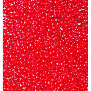 Rocailleperlen transparent - leuchtendes Rot Rocailleperlen transparent - leuchtendes Rot