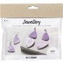 Mini DIY Kit Schmuck, helllila, marmorierte Ohrringe