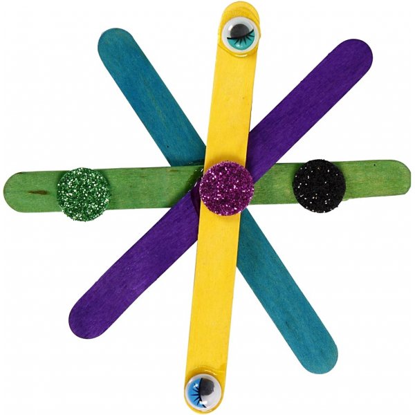 Glitzer und Holzstäbchen - gemischte Farben Glitzer und Holzstäbchen - gemischte Farben