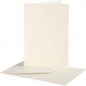 Postkarte mit Umschlag - gebrochenes Weiß - 10,5 x 15 cm - 10 Stk Postkarte mit Umschlag - gebrochenes Weiß - 10,5 x 15 cm - 10 Stk