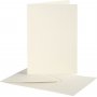 Postkarte mit Umschlag - gebrochenes Wei - 10,5 x 15 cm - 10 Stk