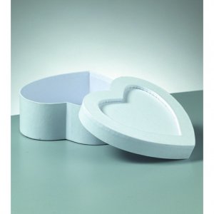Eschenmosaik 15 x 15 x 6 cm - weißes Herz Eschenmosaik 15 x 15 x 6 cm - weißes Herz