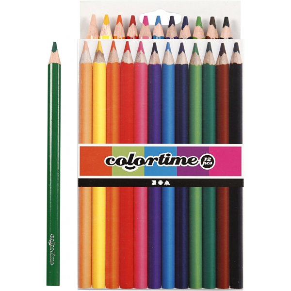 Colortime Buntstifte - gemischte Farben - JUMBO - 12 Stk