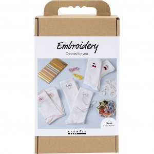 DIY-Stickset Socken Wei� 3 Paar