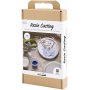 DIY Kit Kunstharzguss, rundes Tablett mit Marmorierung