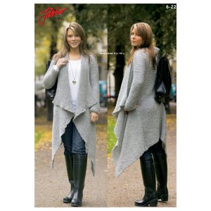 Strickmuster - Lange Strickjacke im Krausrippenmuster Strickmuster - Lange Strickjacke im Krausrippenmuster