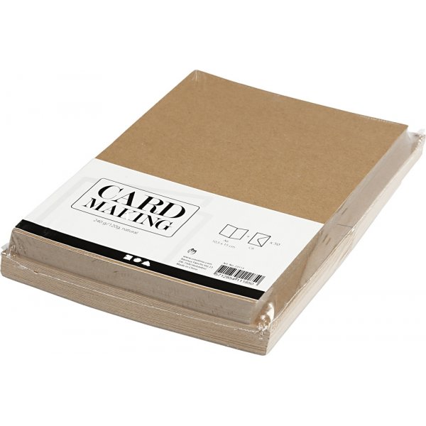 Karten und Umschläge - Natur - 11,5 x 16,5 cm - 50 Sets Karten und Umschläge - Natur - 11,5 x 16,5 cm - 50 Sets