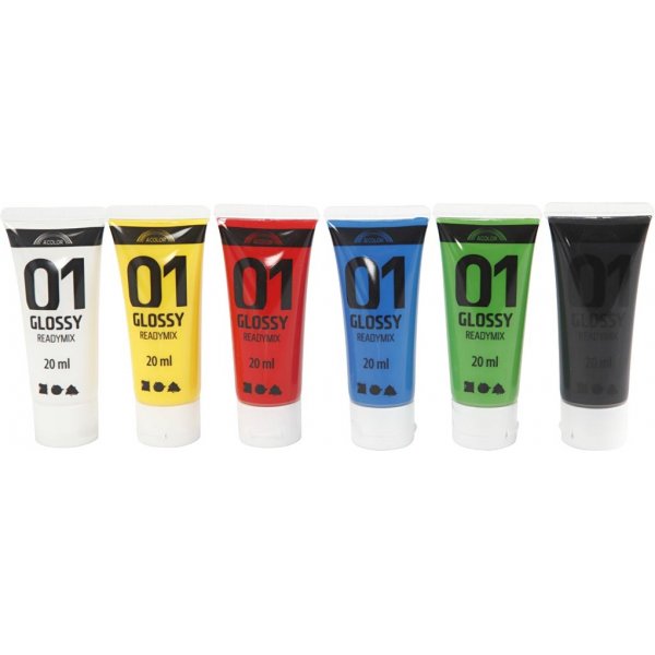 Schulfarbe - Acryl - Standardfarben - glnzend - 6 x 20 ml