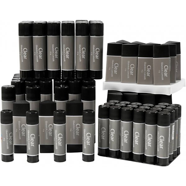 Transparente Klebestifte - verschiedene Gren - 96 Stck