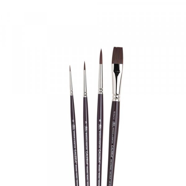 Synthetischer Pinsel W&N Galeria Round - 4er-Pack Kurze Schfte