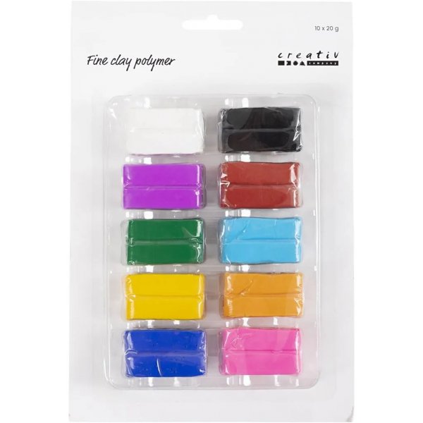 Feines Tonpolymer, bunt, 10x20 g