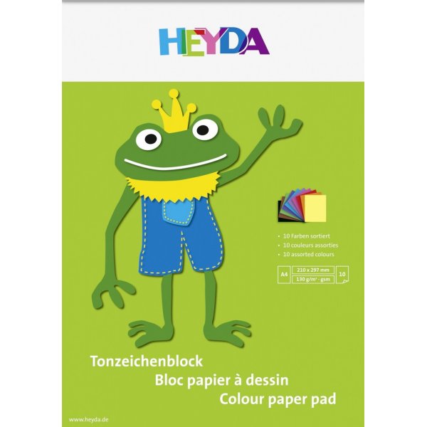 Block aus farbigem Papier A4 130 g - 10 Seiten (Version 2)